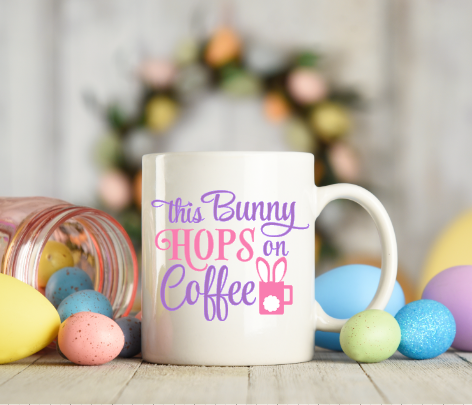 This Bunny Hops on Coffee Easter Mug