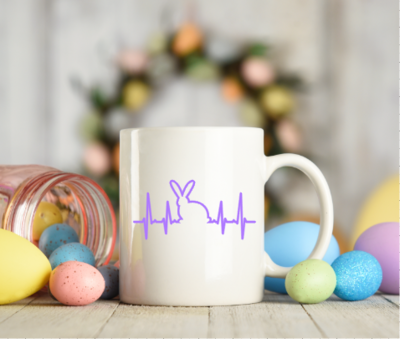 Heartbeat Bunny Easter Mug