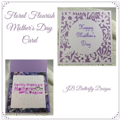 Lavender Floral Flourish Mother&#39;s Day Card