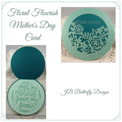 Green Floral Flourish Mother&#39;s Day Card