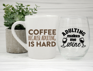 Mother&#39;s Coffee and Wine Set, Adulting is Hard