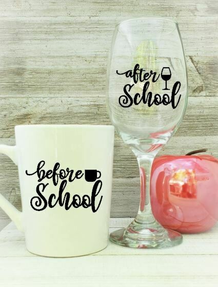 Before and After School, Coffee and Wine Gift, Gift for Teacher