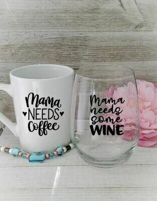 Mama Needs Coffee and Wine Gift Set, Mother's Day Gift
