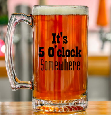 It's 5 O'Clock Somewhere Beer Mug, Dad Gift