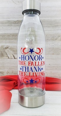 Honor the Fallen, Thank the Living Patriotic Water Bottle