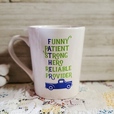 Father Anagram Coffee Cup, Classic Truck Dad Gift