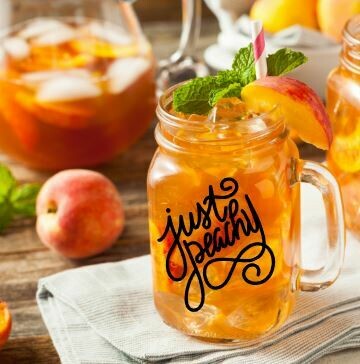 Just Peachy Mason Jar Tea Glass