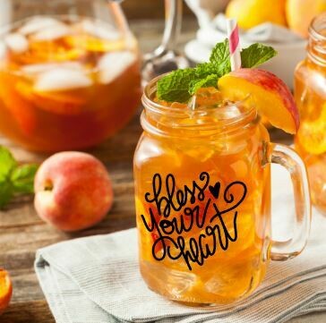 Bless Your Heart Mason Jar Tea Glass