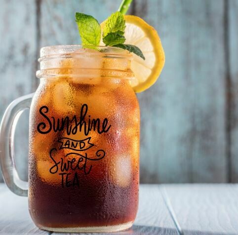 Sunshine and Sweet Tea Mason Jar Tea Glass
