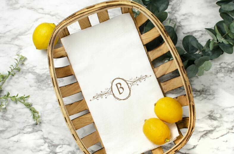 Simply Elegant Monogrammed Tea Towel