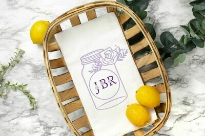 Mason Jar Monogrammed Tea Towel