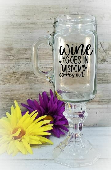 Personalized Redneck Wine Glass, Wine Goes In Wisdom Comes Out