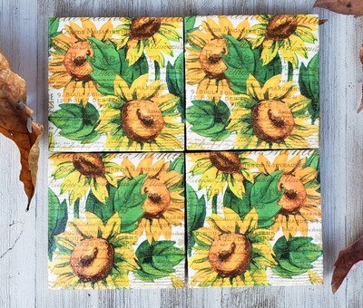 Sunflower Coaster Set