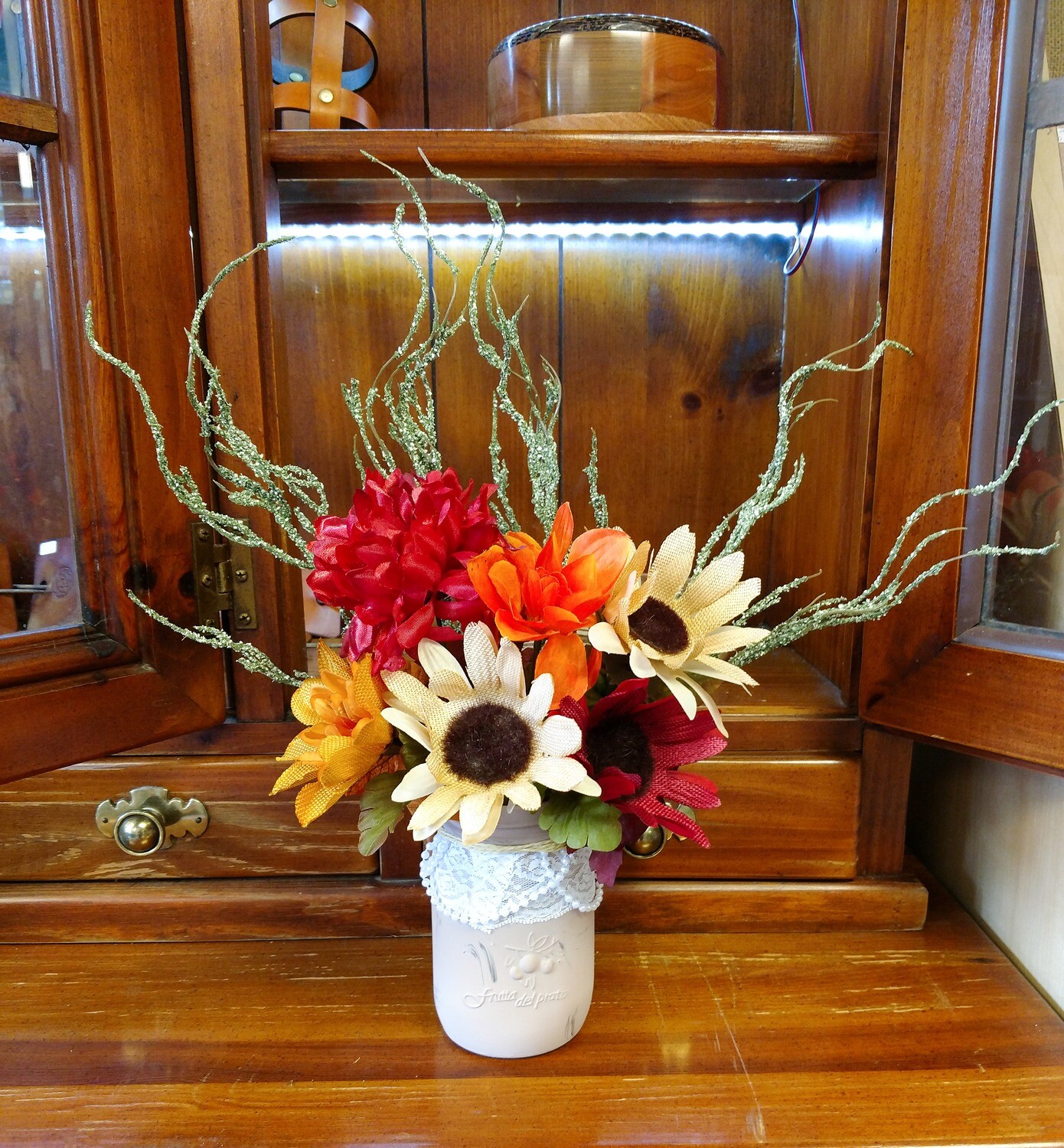 Autumn Mason Jar Floral Arrangement