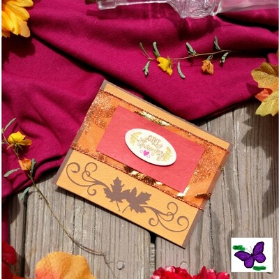 Maple Leaf Flourish Thanksgiving Card, Thank You Card