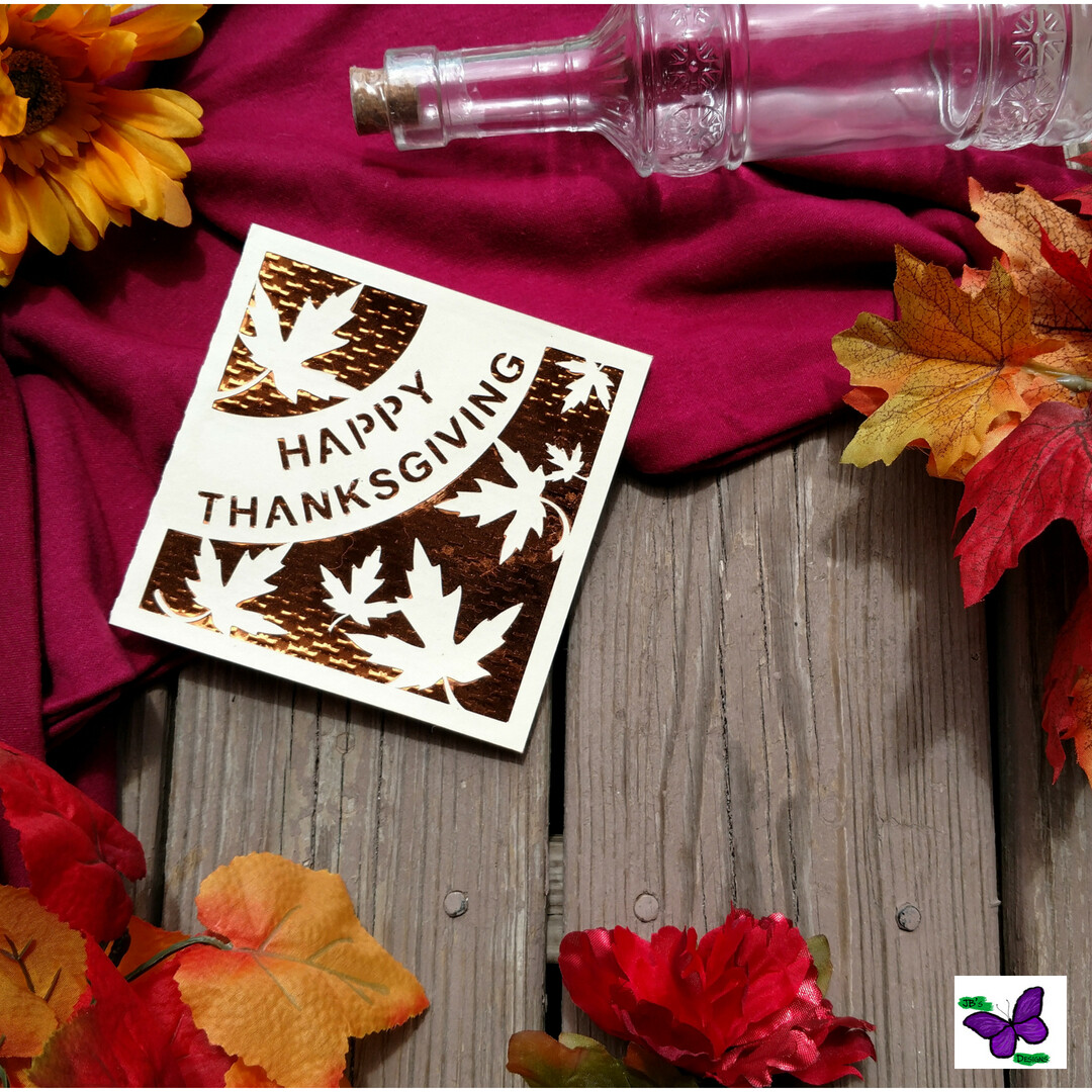 Happy Thanksgiving Greeting Cards, Choose One: Cream and Foil