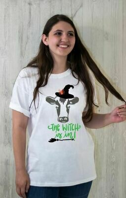 Witch Is In Halloween Heifer Graphic Tee