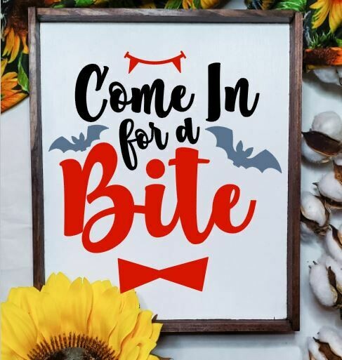 Come In For A Bite Wooden Halloween Sign