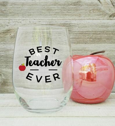 Best Teacher Ever Wine Glass