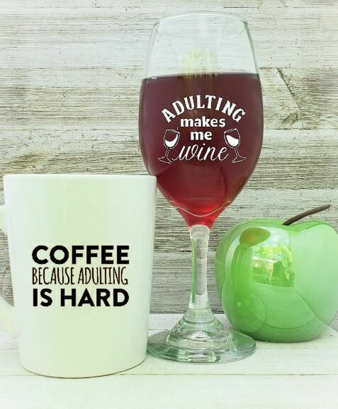 Adulting is Hard Coffee and Wine Gift Set