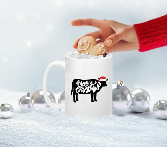 Mooey Christmas, Farmhouse Christmas Mug