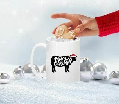 Mooey Christmas, Farmhouse Christmas Mug