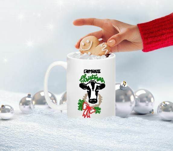 Farmhouse Christmas Mug, Heifer Mug