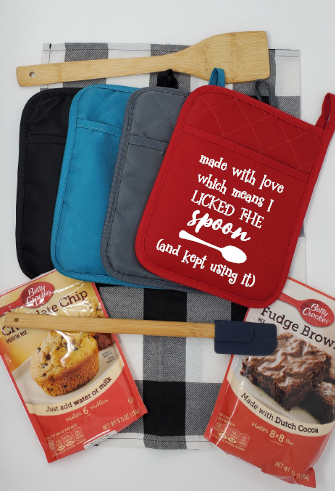 Pot Holder Gift Set, Made With Love Which Means I Licked the Spoon and Kept Using It