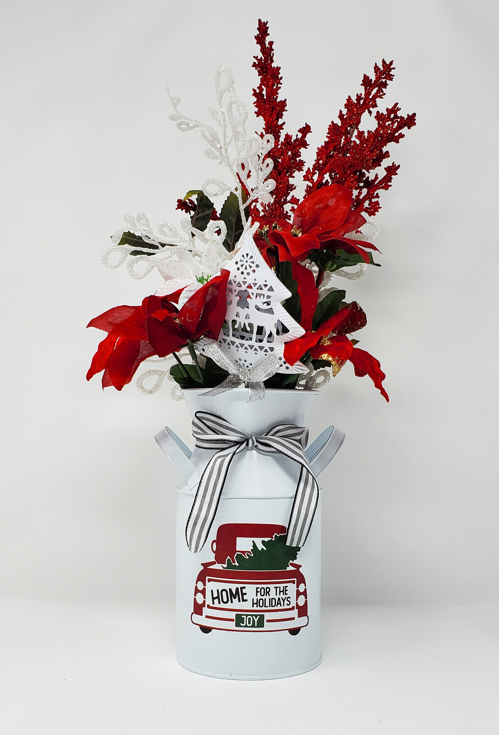 Red Truck Farmhouse Christmas Floral Arrangement