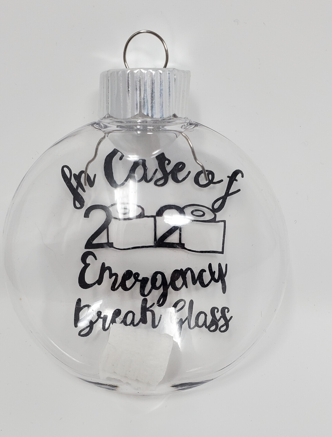 In Case of Emergency Break Glass Toilet Paper Ornament