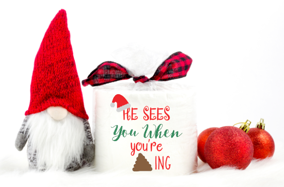 He Sees You When You&#39;re Pooping Toilet Paper Gift, Christmas Gift