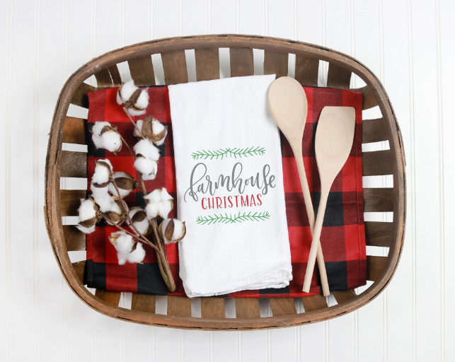 Farmhouse Christmas Tea Towel