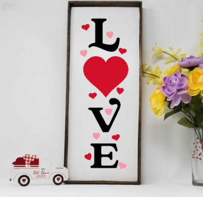 LOVE Wooden Farmhouse Valentine&#39;s Sign