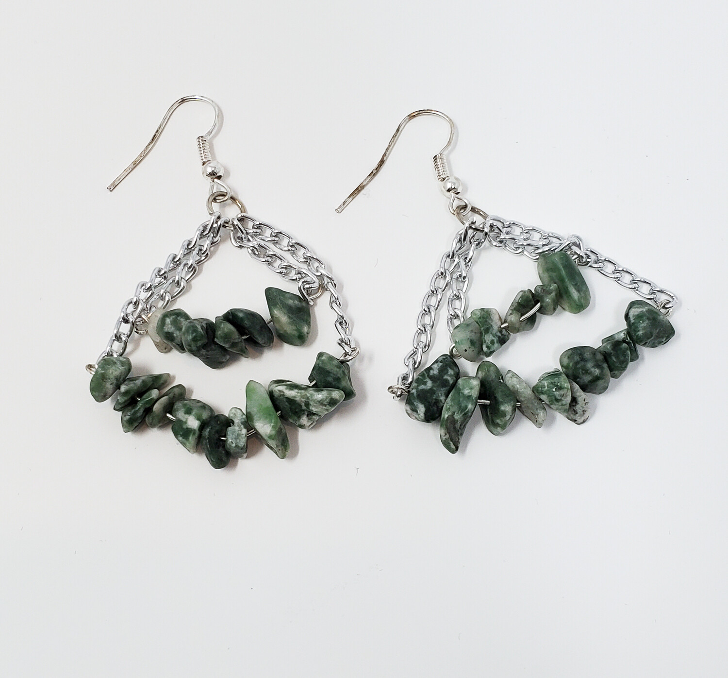 Tree Agate Gemstone Swag Earrings