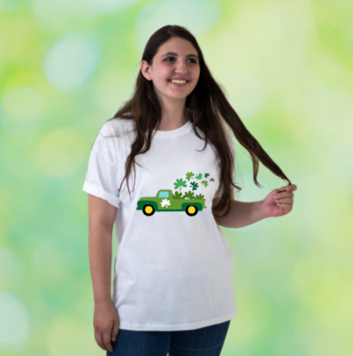 St. Patrick&#39;s Day Truck Shirt, Shamrock Truck Shirt