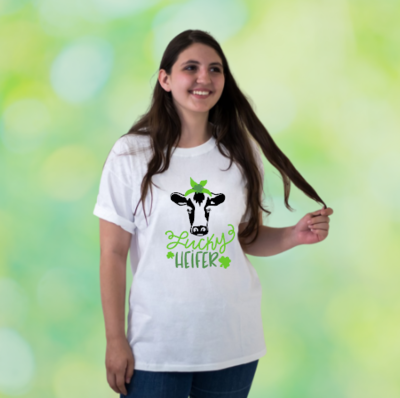 Lucky Heifer St. Patrick&#39;s Day Shirt, Cow Shirt for Her