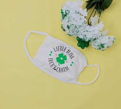 Little Miss Lucky Charm St. Patrick's Day Face Mask Little Miss Lucky Charm St. Patrick's Day Face Mask