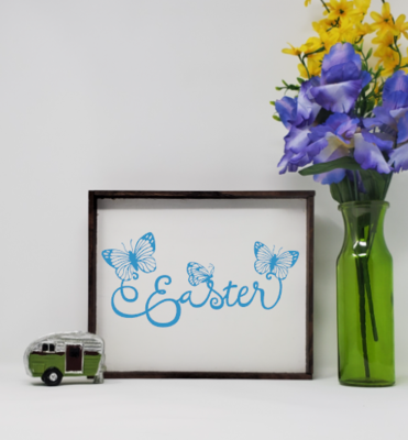 Handcrafted Easter Butterfly Wooden Sign