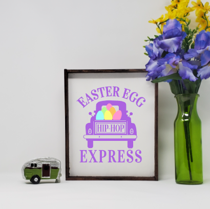 Handcrafted Easter Egg Express Sign, Old truck Farmhouse Sign
