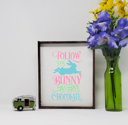 Handcrafted Easter Bunny Farmhouse Sign