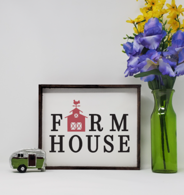 Handcrafted Wooden Farm House Framed Sign