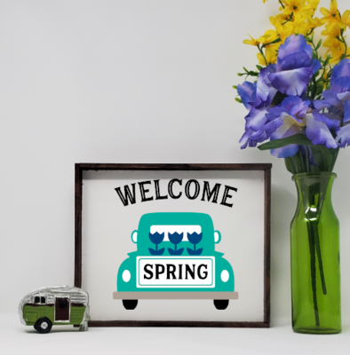 Handcrafted Farmhouse Spring Truck Sign