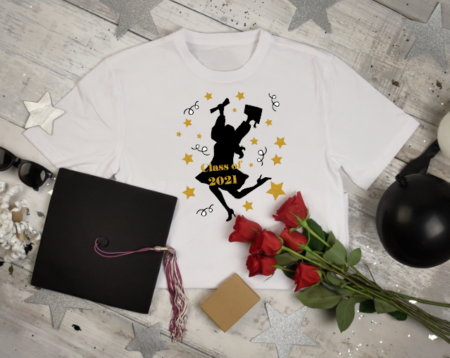 Jumping Woman Grad Graduation Shirt