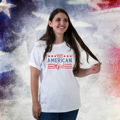 All American Girl July 4th Shirt, Patriotic Shirt