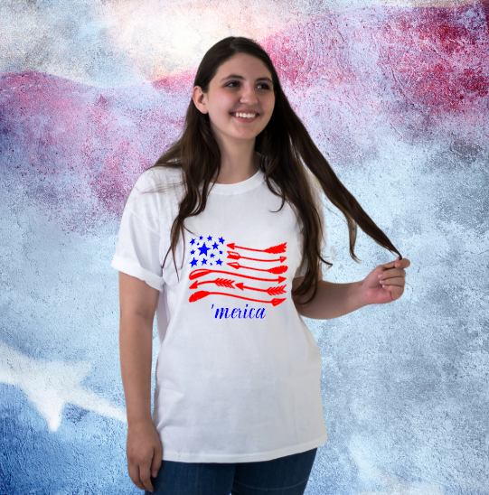 American Flag Patriotic Shirt, Women&#39;s Graphic Tee