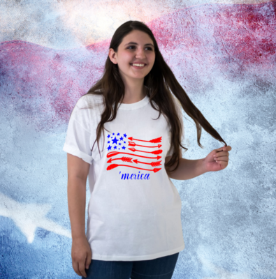 American Flag Patriotic Shirt, Women&#39;s Graphic Tee