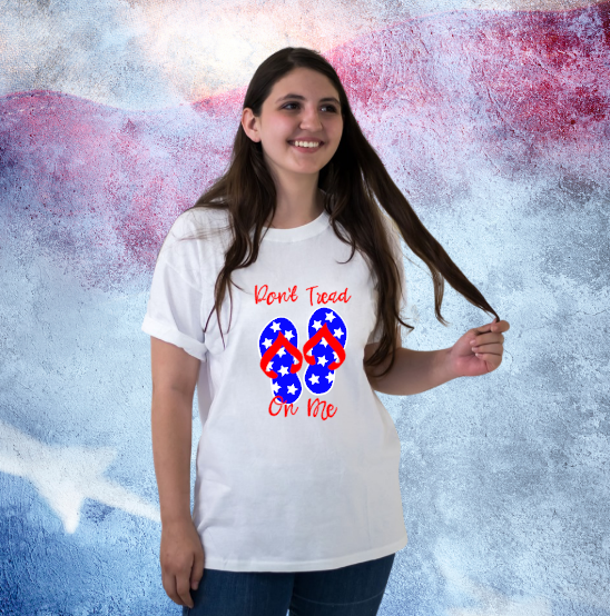 Don't Tread on Me Women's Patriotic Flip Flop Shirt Don't Tread on Me Women's Patriotic Flip Flop Shirt