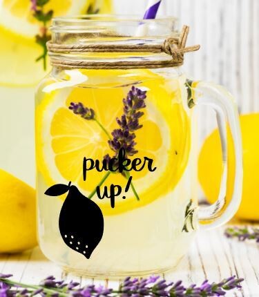Pucker Up Mason Jar Glass