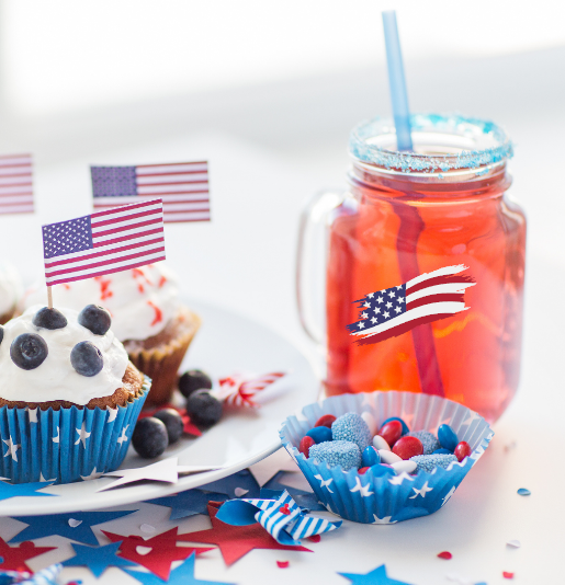 American Flag Mason Jar Glass