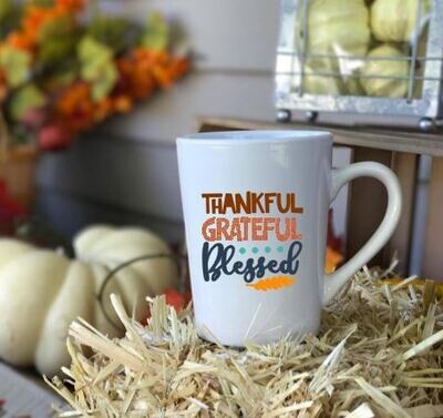 Thankful, Grateful, Blessed, Fall Coffee Mug Thankful, Grateful, Blessed, Fall Coffee Mug